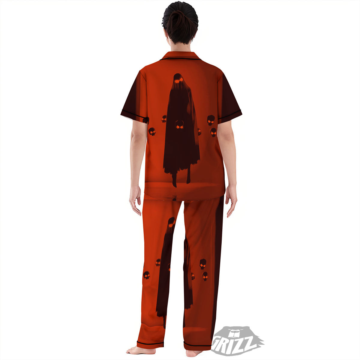 3D Ghost In The Darkness Print Women's Pajamas Set-grizzshop