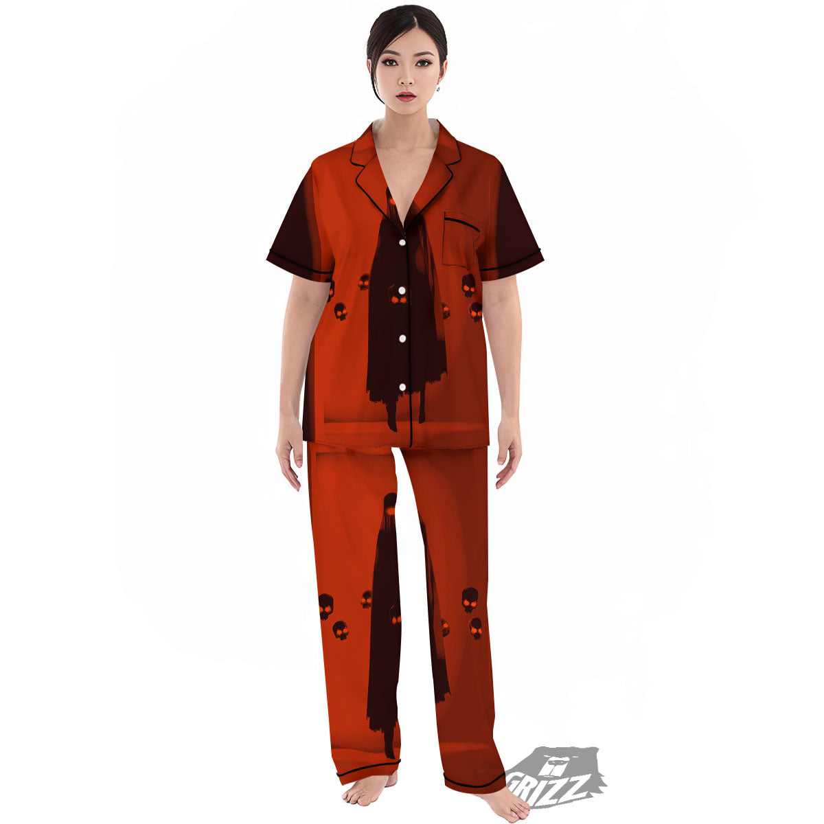 3D Ghost In The Darkness Print Women's Pajamas Set-grizzshop