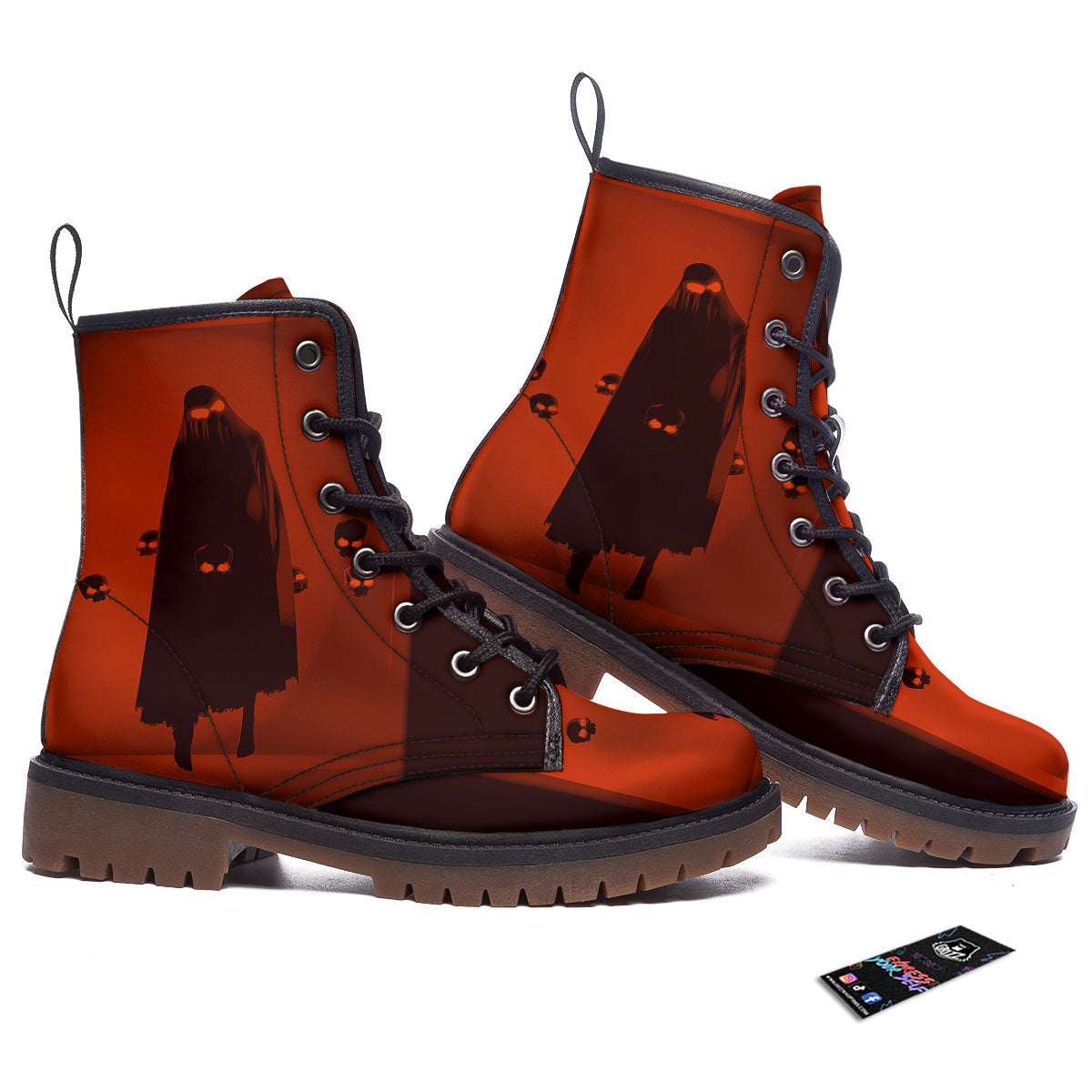 3D Ghost In The Darkness Print Work Boots-grizzshop