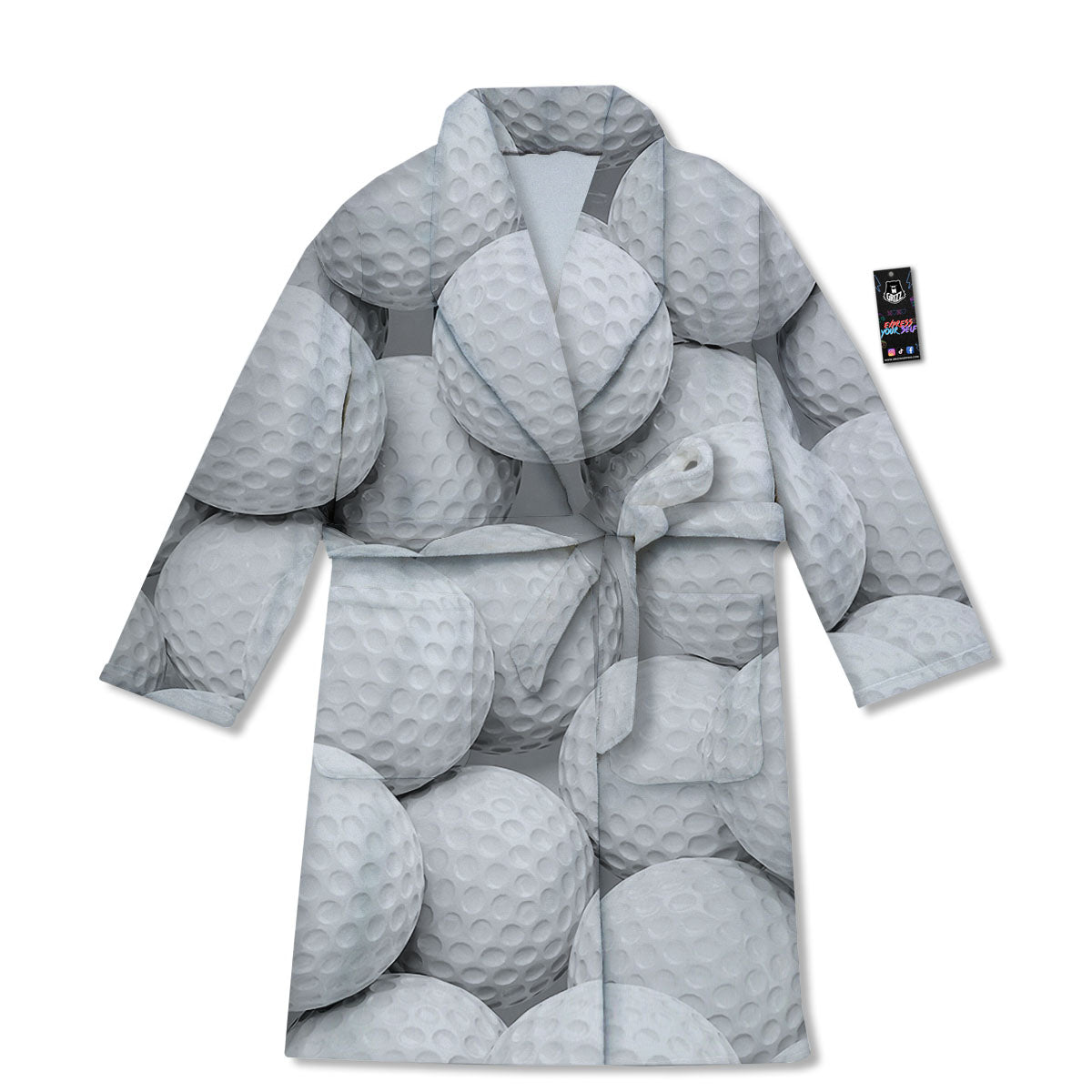 3D Golf Ball Print Bathrobe-grizzshop