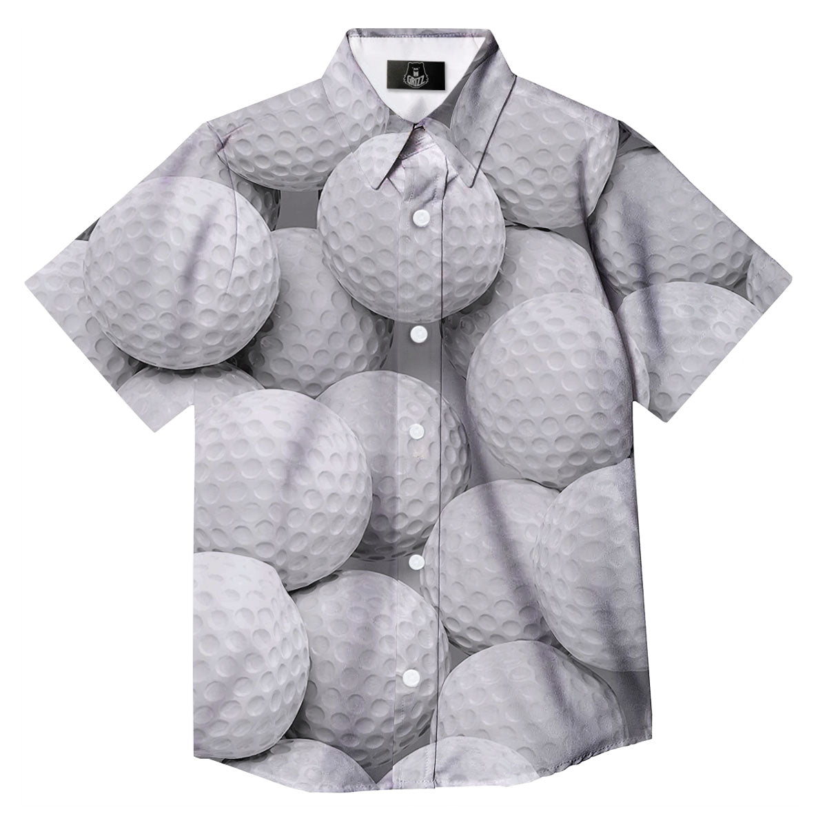 3D Golf Ball Print Button Up Shirt-grizzshop