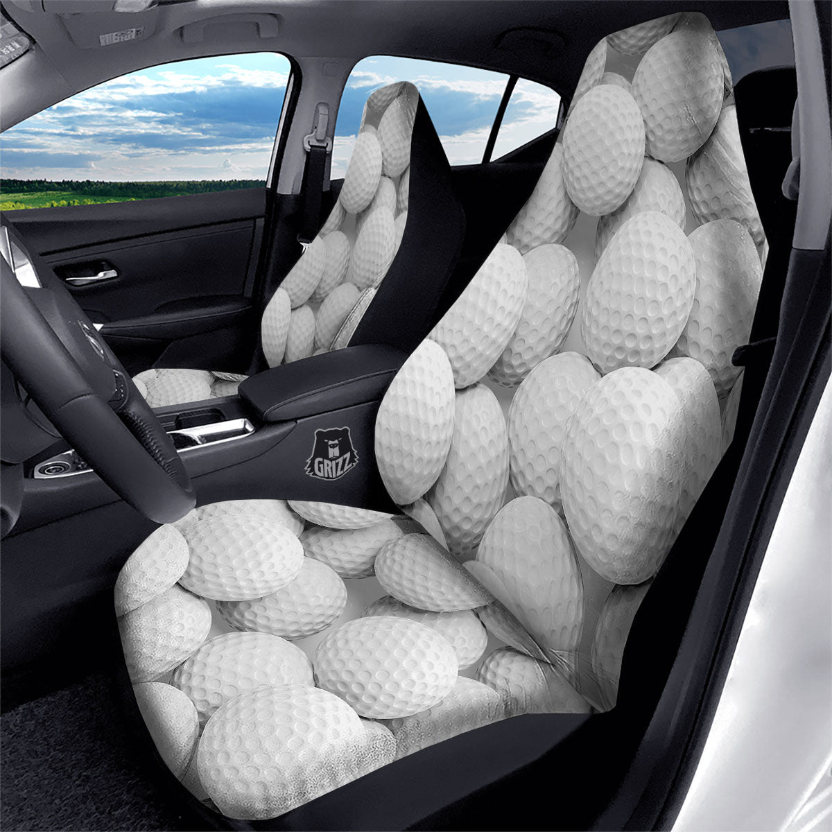 3D Golf Ball Print Car Seat Covers-grizzshop