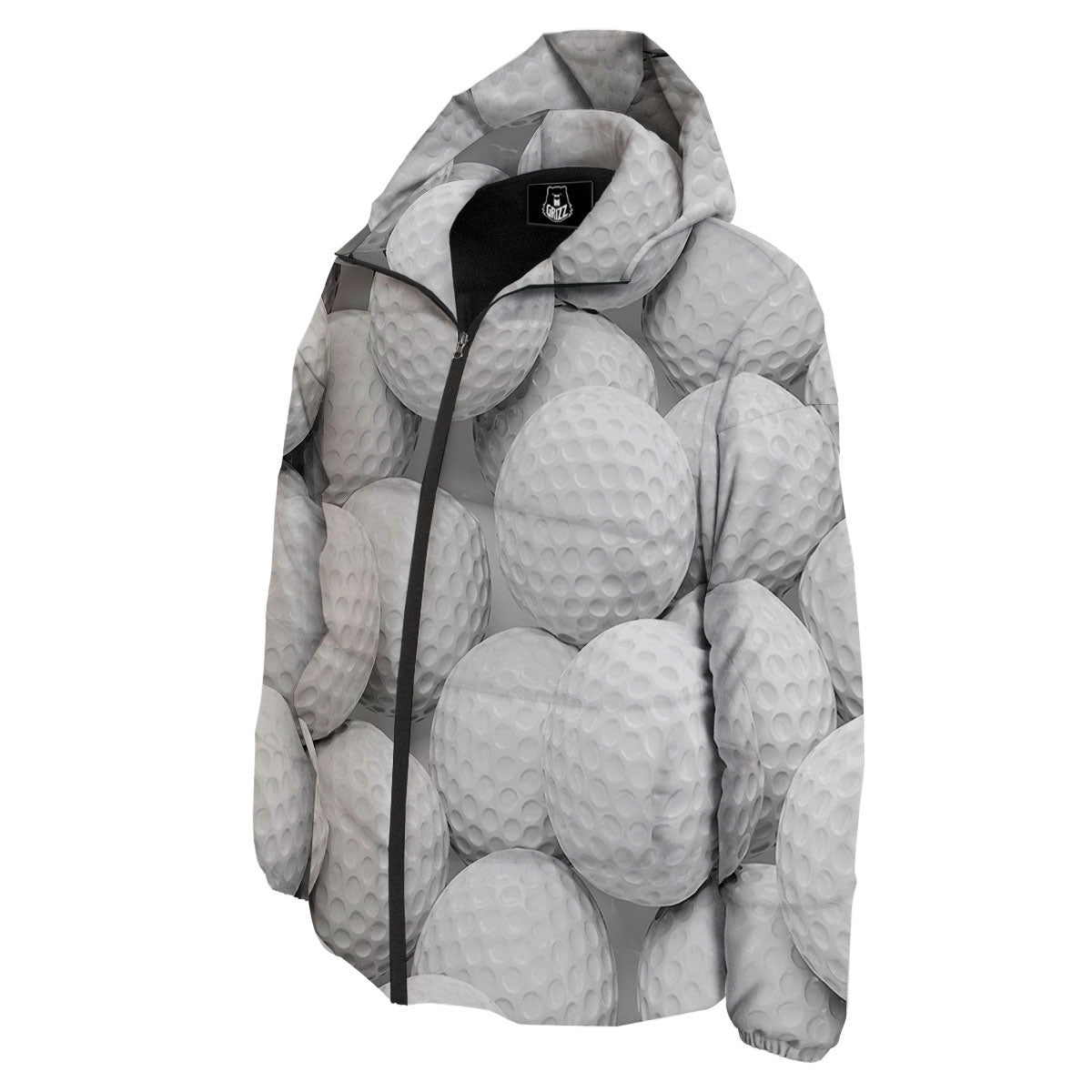 3D Golf Ball Print Down Jacket-grizzshop