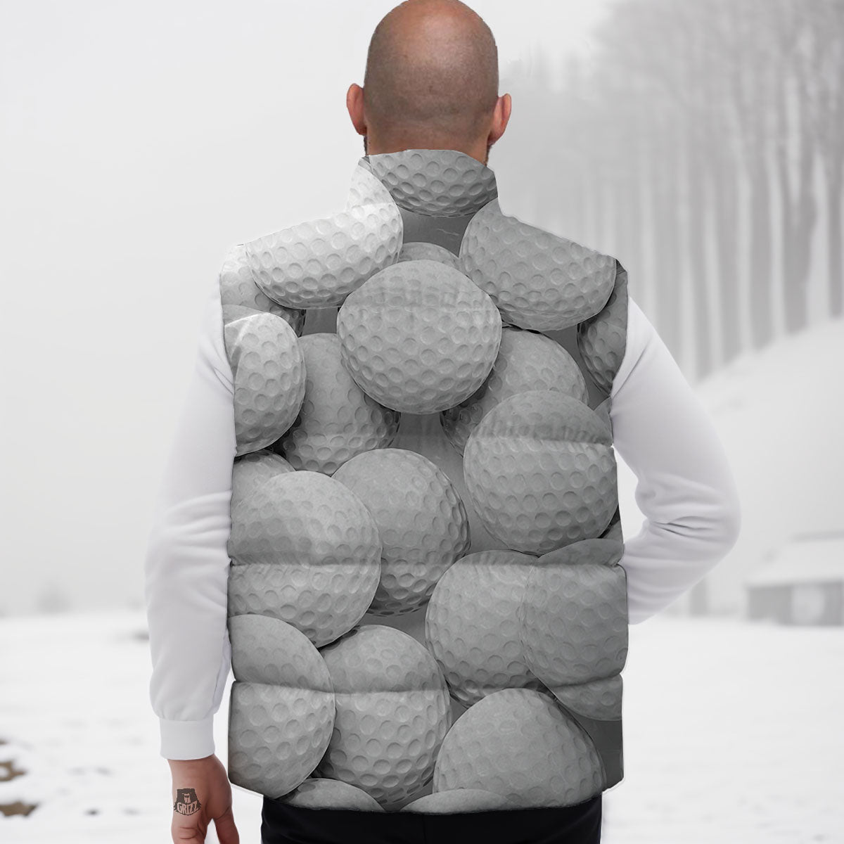 3D Golf Ball Print Down Vest