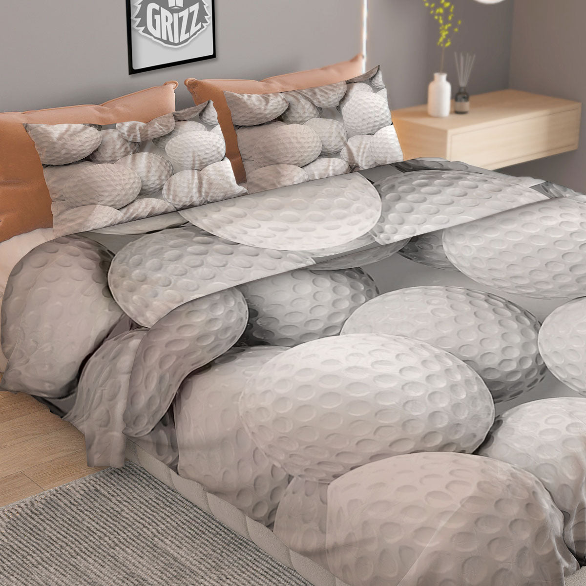 3D Golf Ball Print Duvet Cover Bedding Set