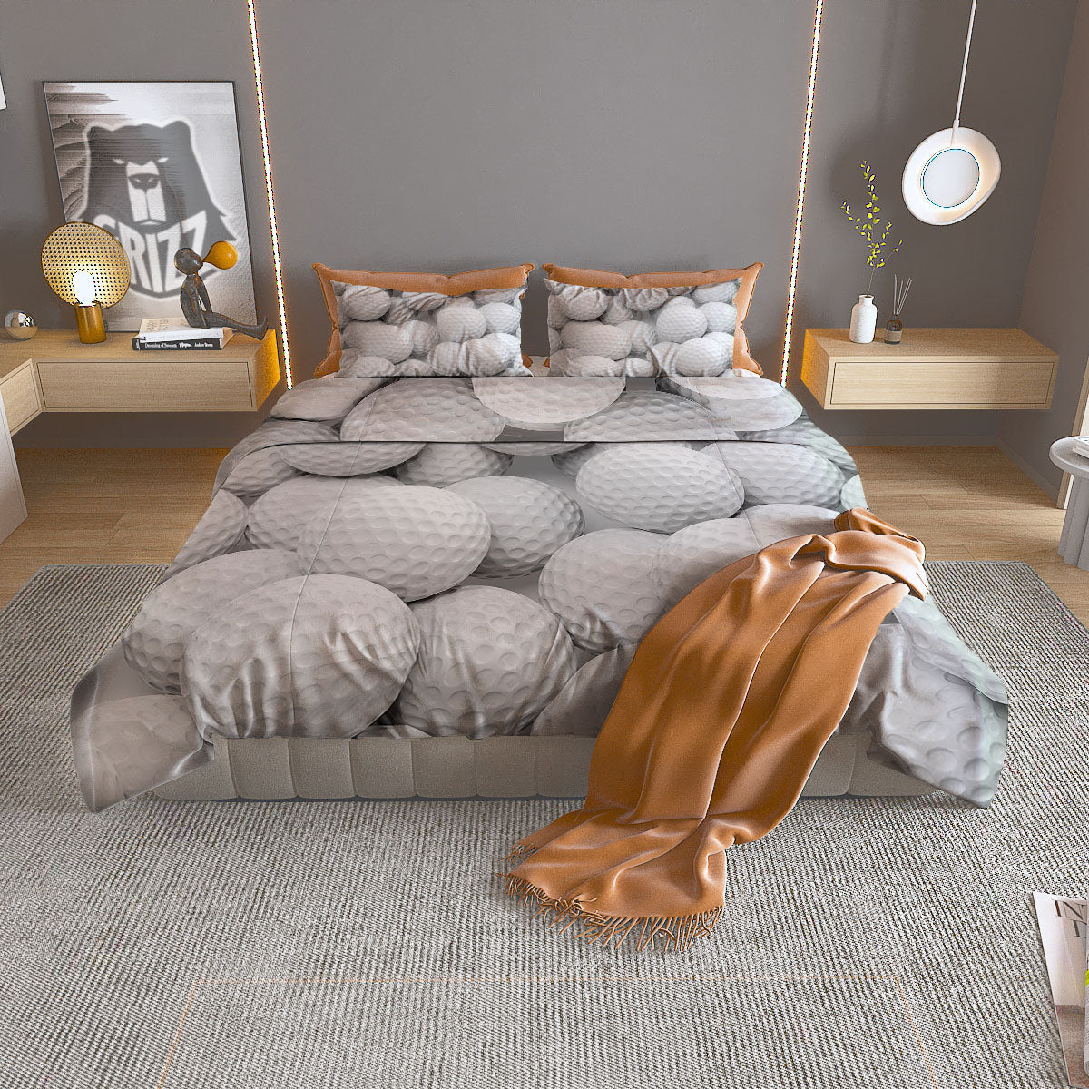 3D Golf Ball Print Duvet Cover Bedding Set