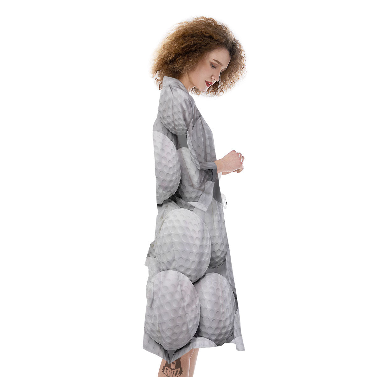 3D Golf Ball Print Kimono-grizzshop