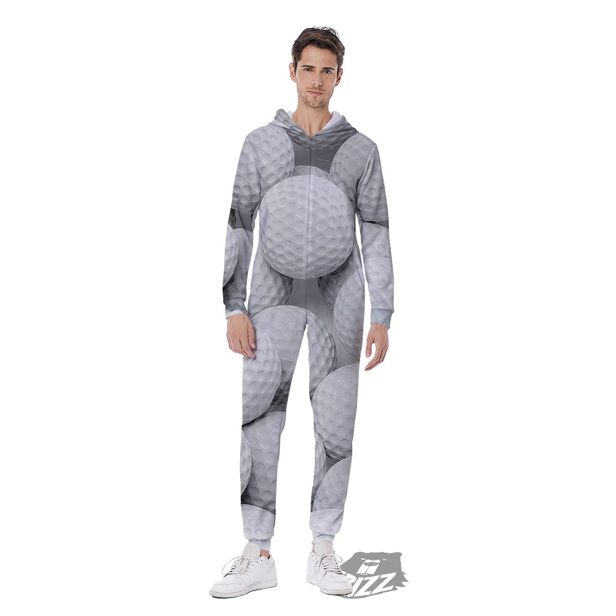 3D Golf Ball Print Men's Jumpsuit-grizzshop