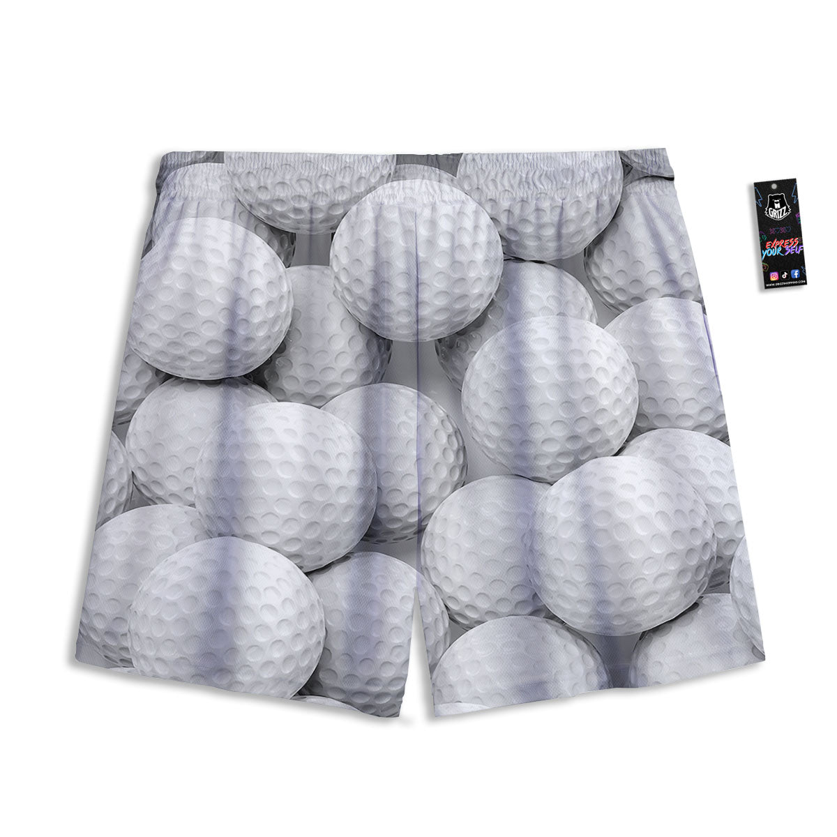 3D Golf Ball Print Mesh Shorts