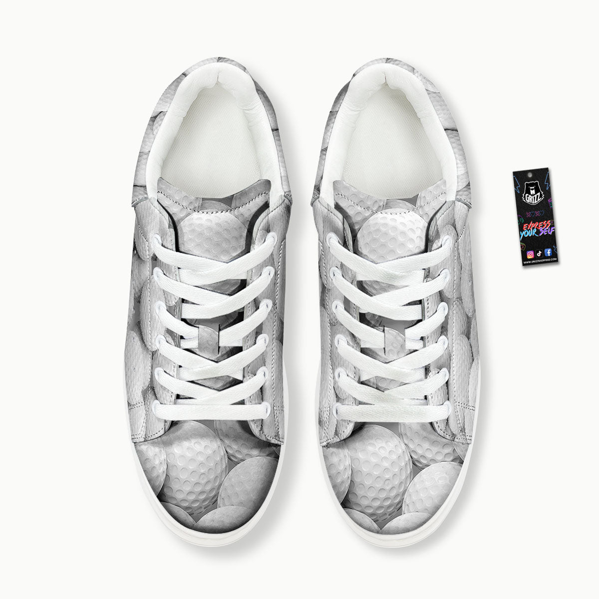 3D Golf Ball Print Platform Shoes-grizzshop