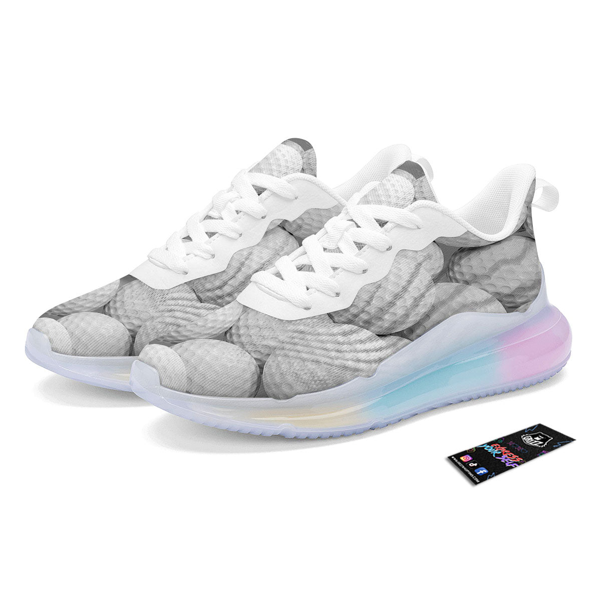 3D Golf Ball Print Running Sneakers-grizzshop