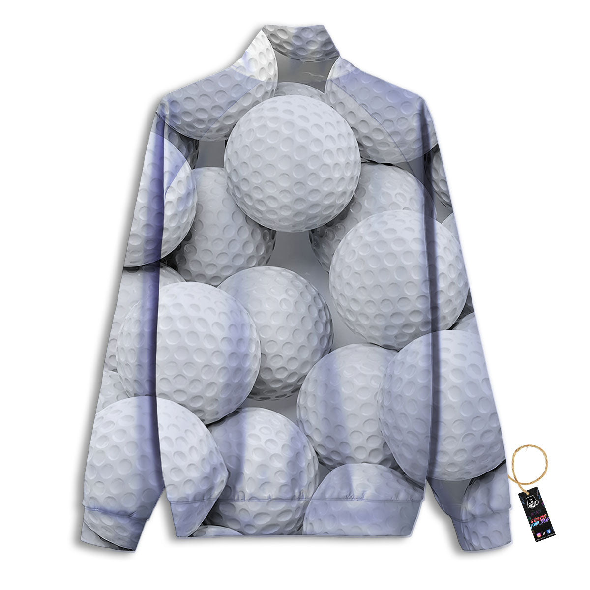 3D Golf Ball Print Track Jacket-grizzshop
