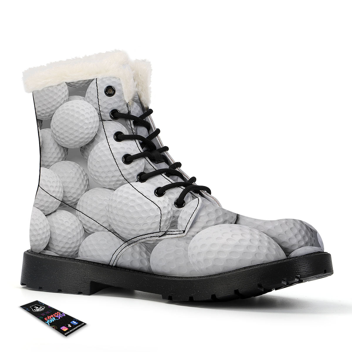 3D Golf Ball Print Winter Boots-grizzshop
