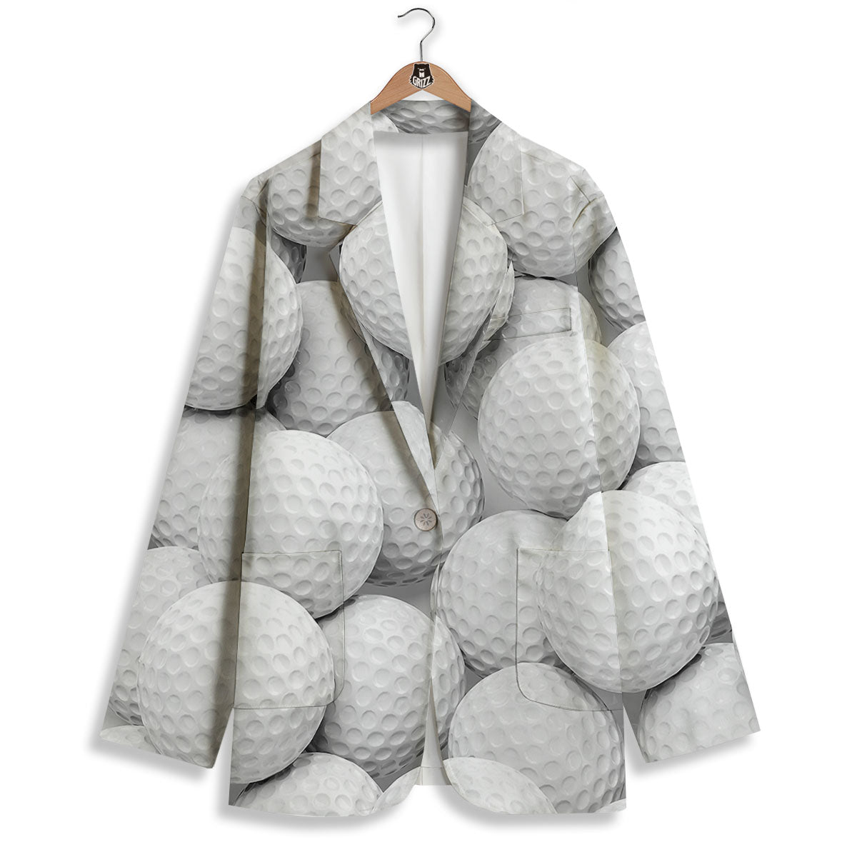 3D Golf Ball Print Women's Blazer-grizzshop