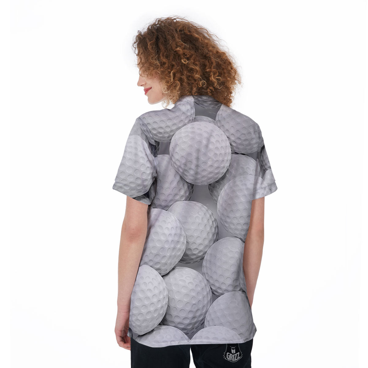 3D Golf Ball Print Women's Golf Shirts-grizzshop