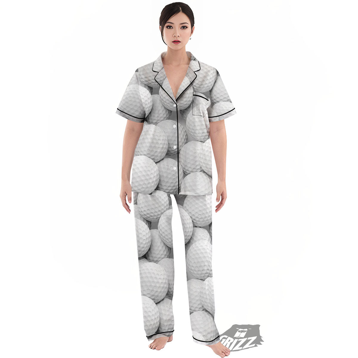 3D Golf Ball Print Women's Pajamas Set-grizzshop