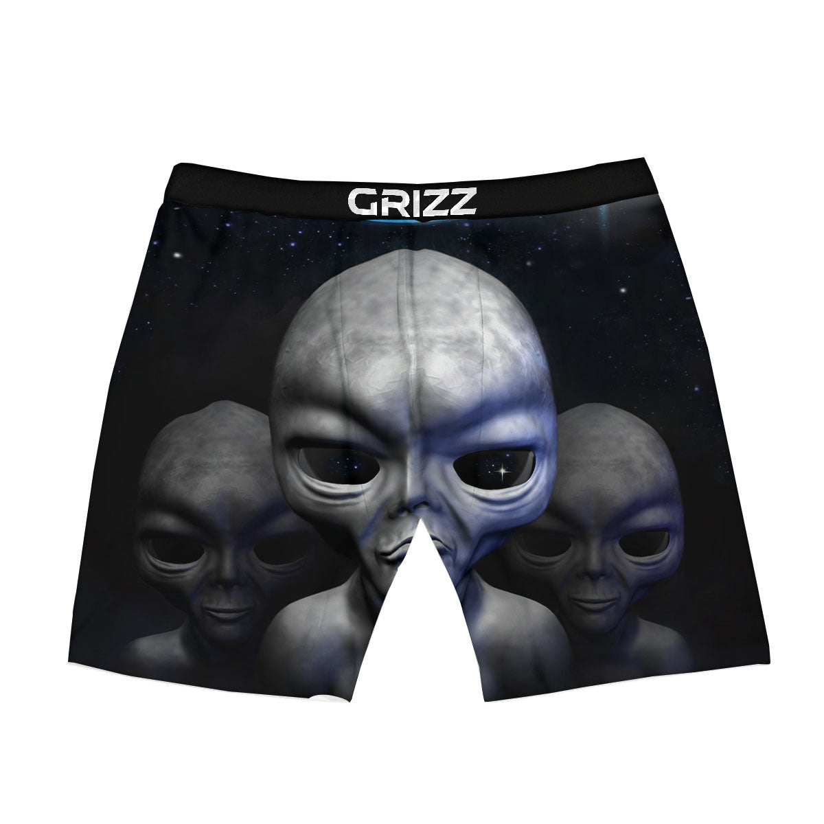 3D Grey Alien Print Boxer Briefs-grizzshop