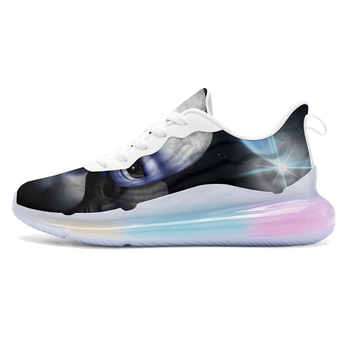 3D Grey Alien Print Running Sneakers-grizzshop