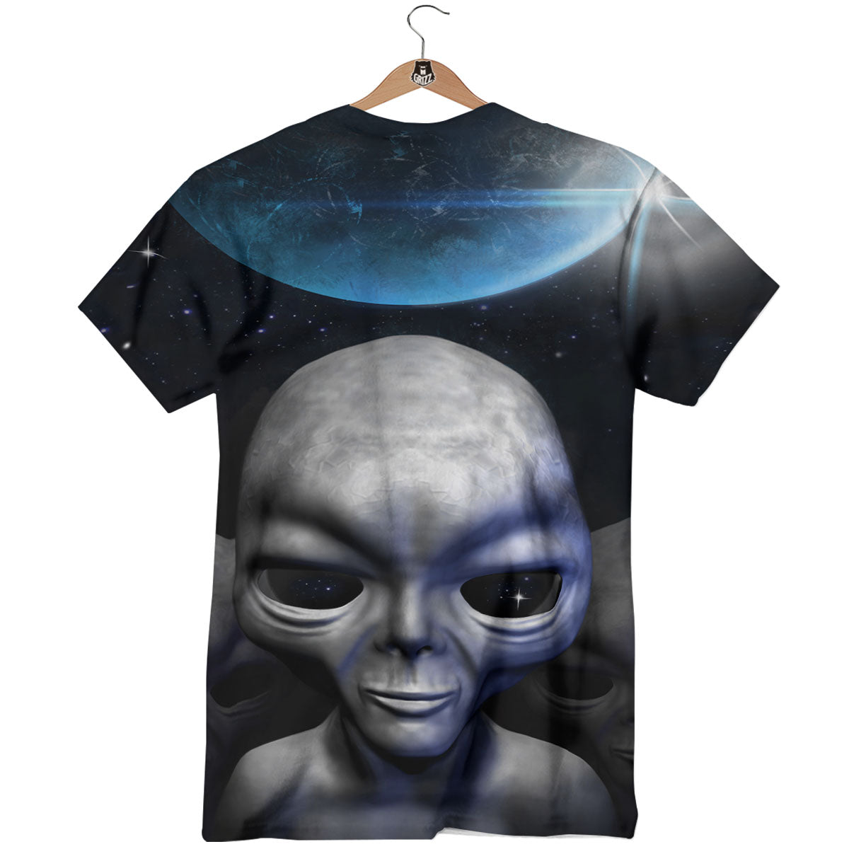 3D Grey Alien Print T-Shirt-grizzshop