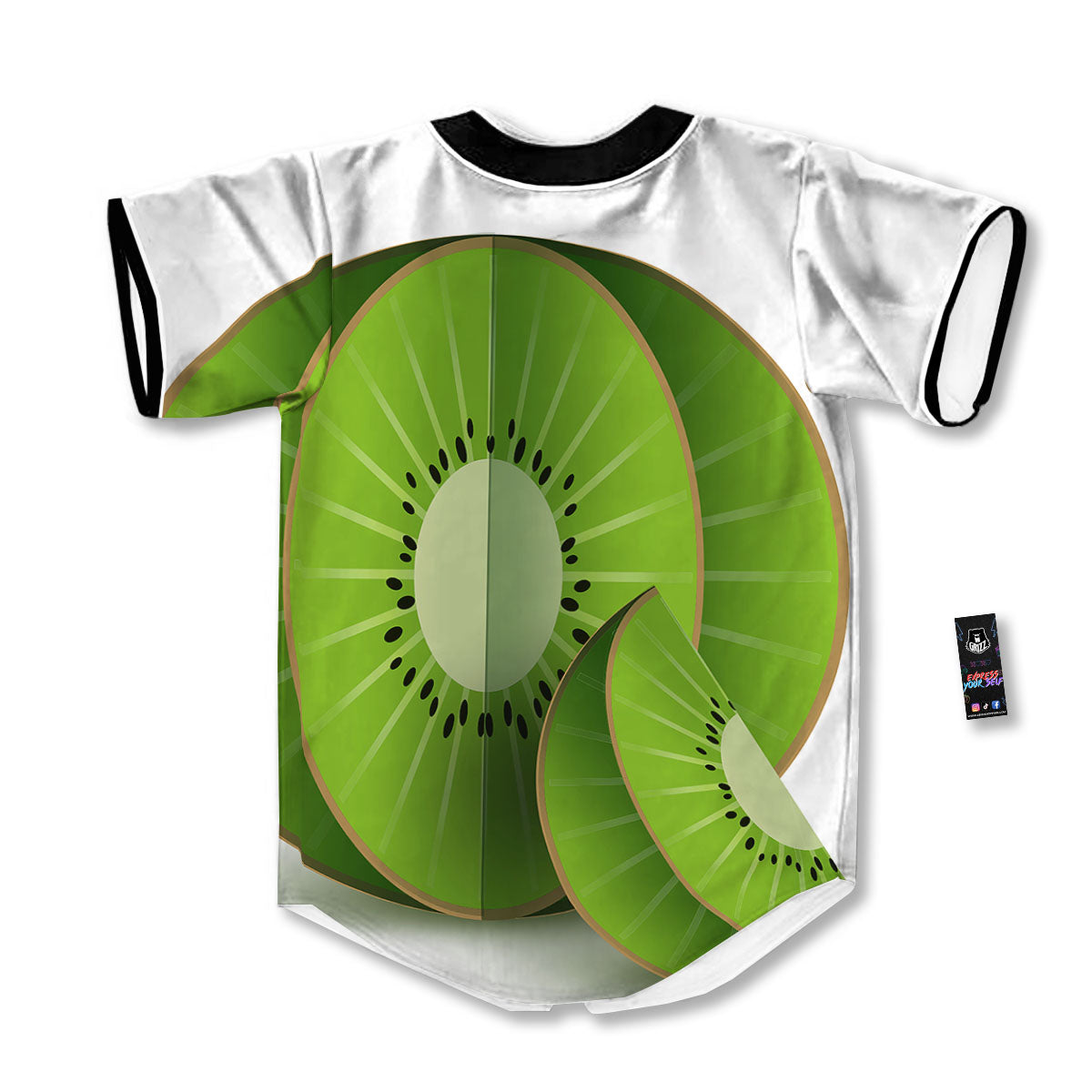 3D Kiwi Print Baseball Jersey-grizzshop