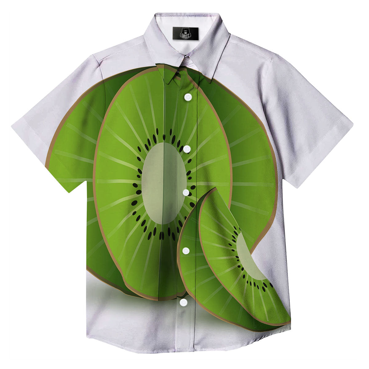 3D Kiwi Print Button Up Shirt-grizzshop