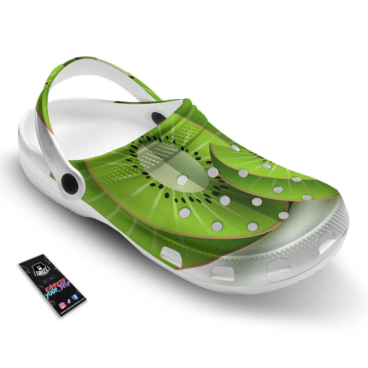 3D Kiwi Print Clog-grizzshop