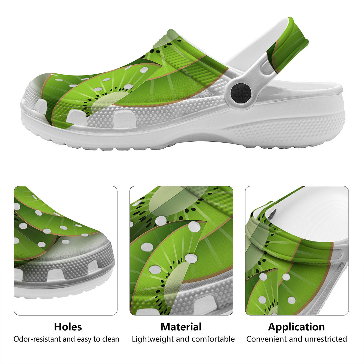 3D Kiwi Print Clog-grizzshop