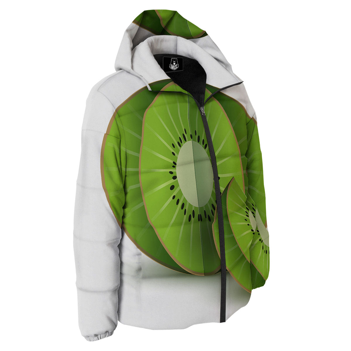 3D Kiwi Print Down Jacket-grizzshop