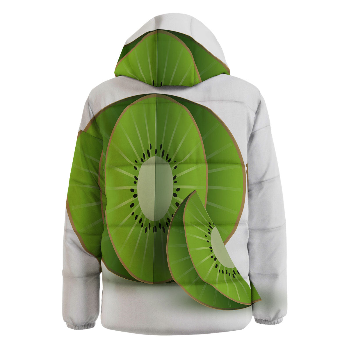 3D Kiwi Print Down Jacket-grizzshop