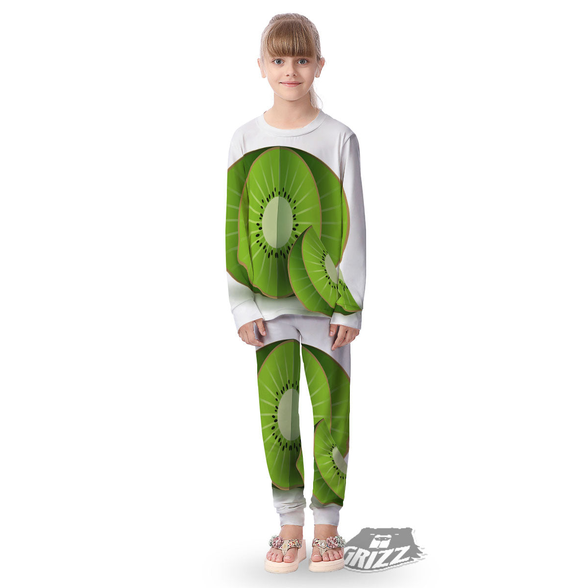 3D Kiwi Print Kid's Pajamas-grizzshop