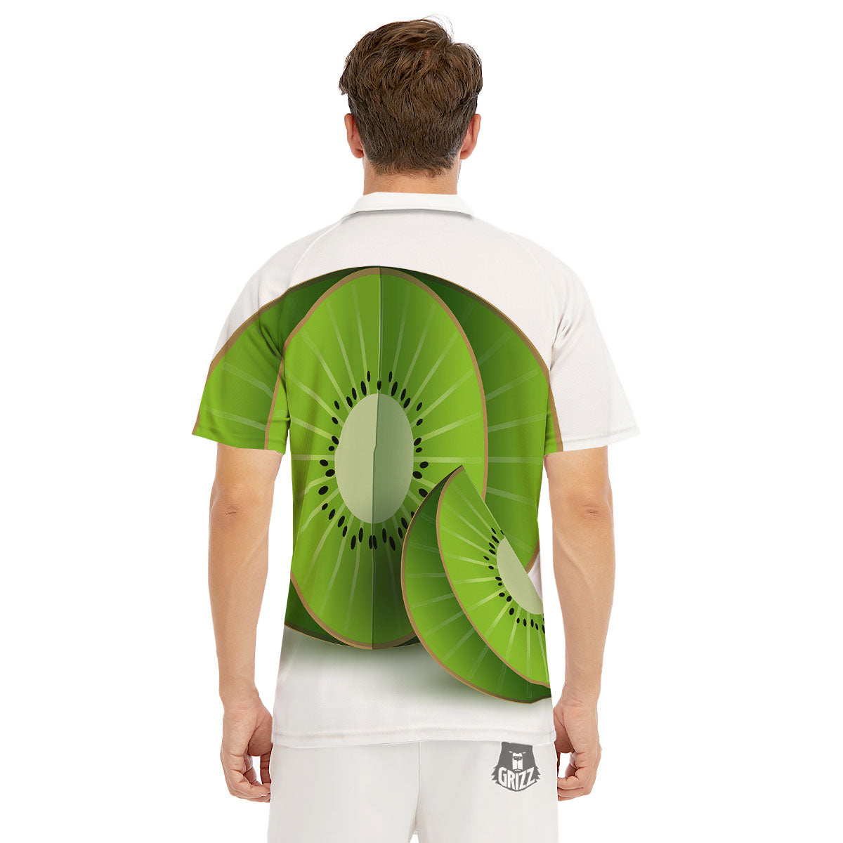 3D Kiwi Print Men's Golf Shirts-grizzshop