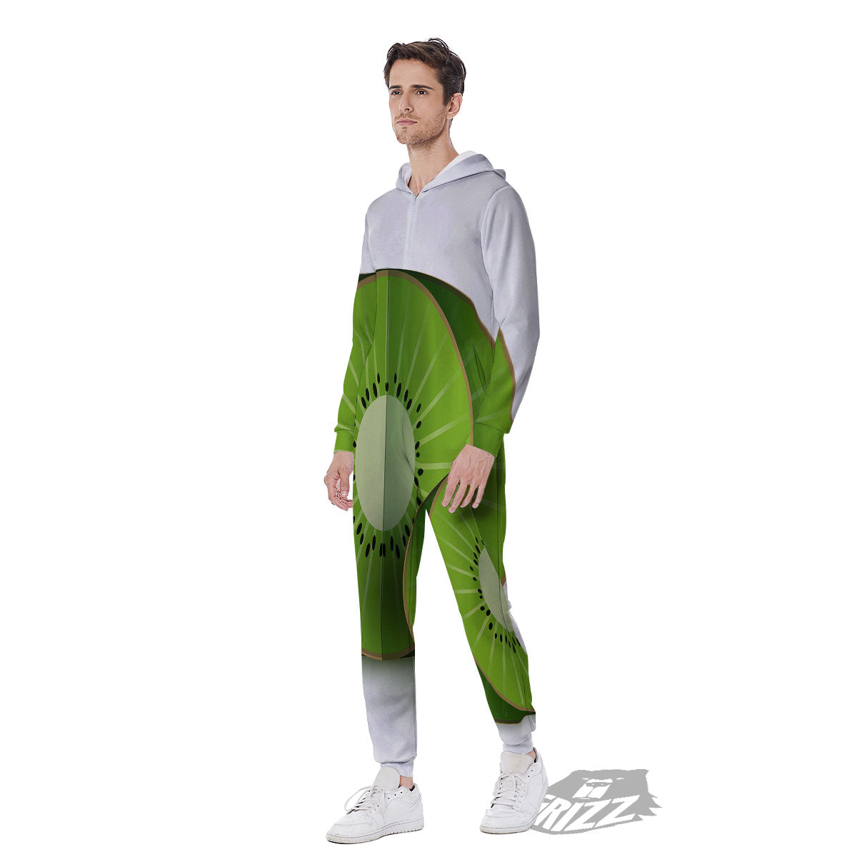 3D Kiwi Print Men's Jumpsuit-grizzshop