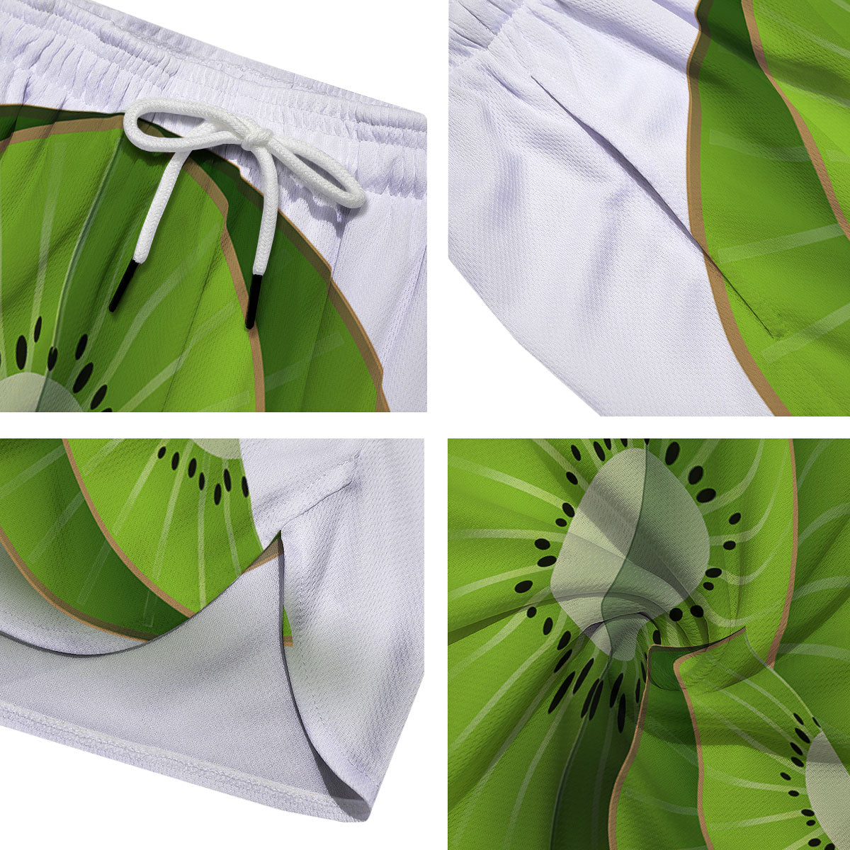 3D Kiwi Print Men's Running Shorts-grizzshop
