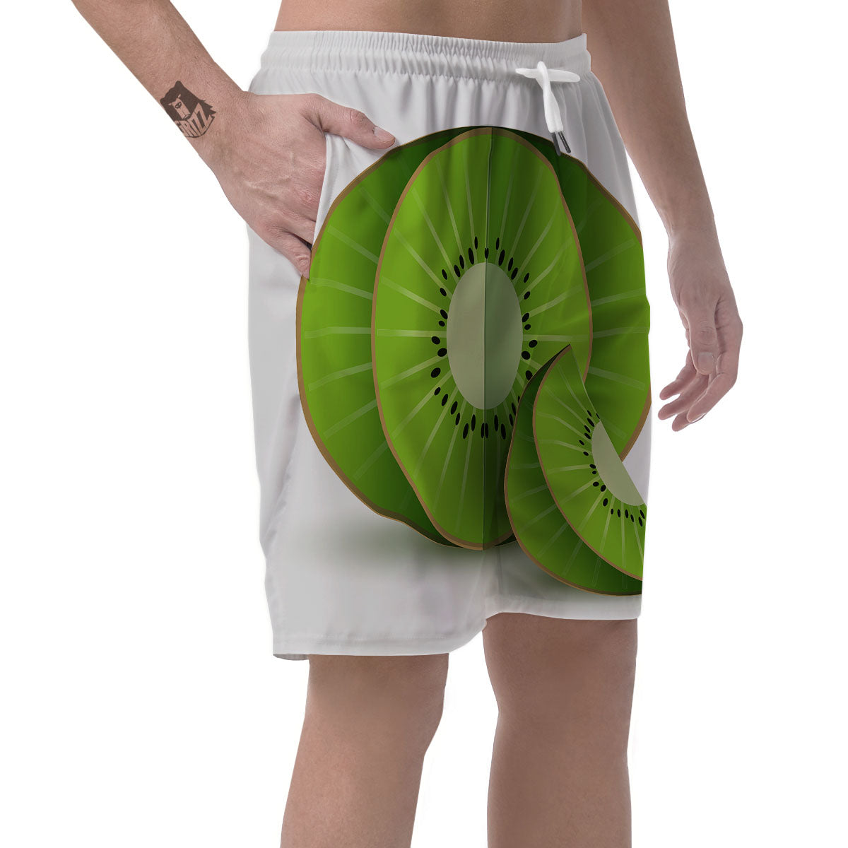 3D Kiwi Print Men's Shorts-grizzshop