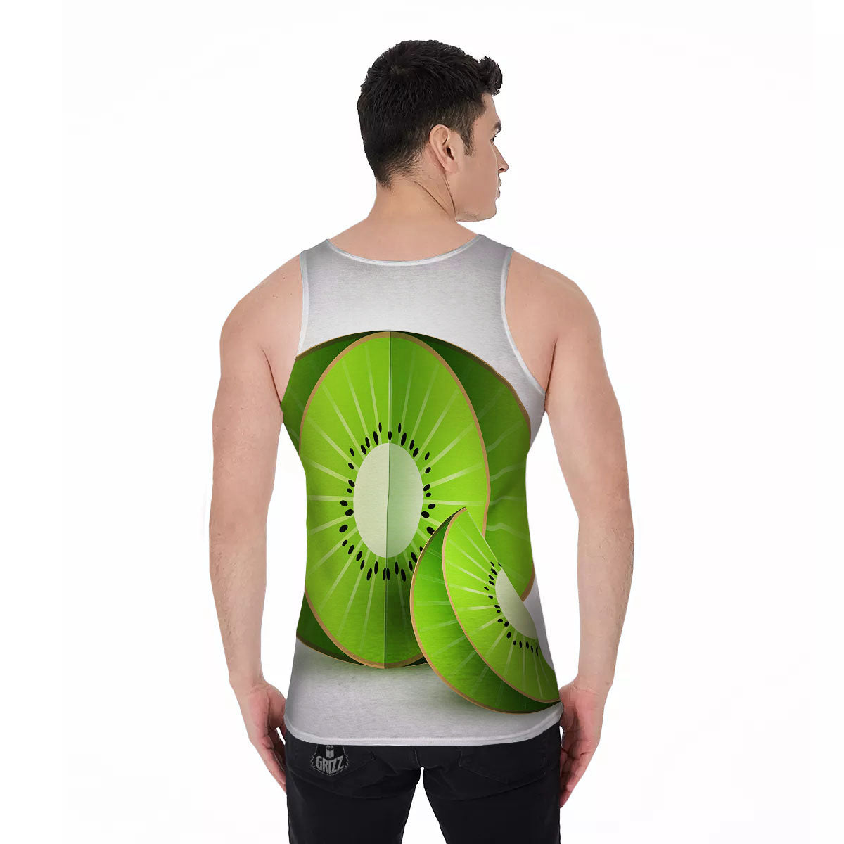 3D Kiwi Print Men's Tank Top-grizzshop