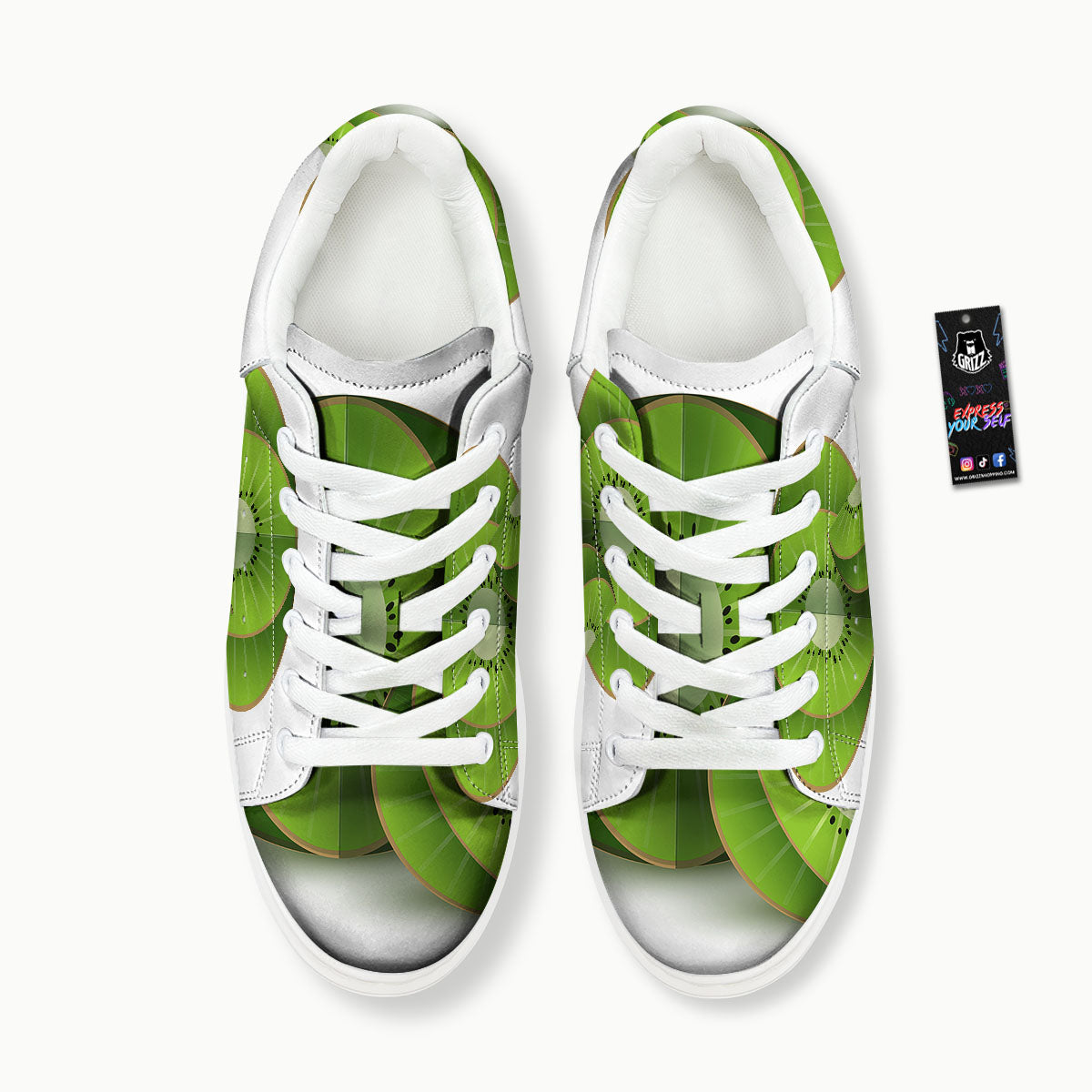 3D Kiwi Print Platform Shoes-grizzshop