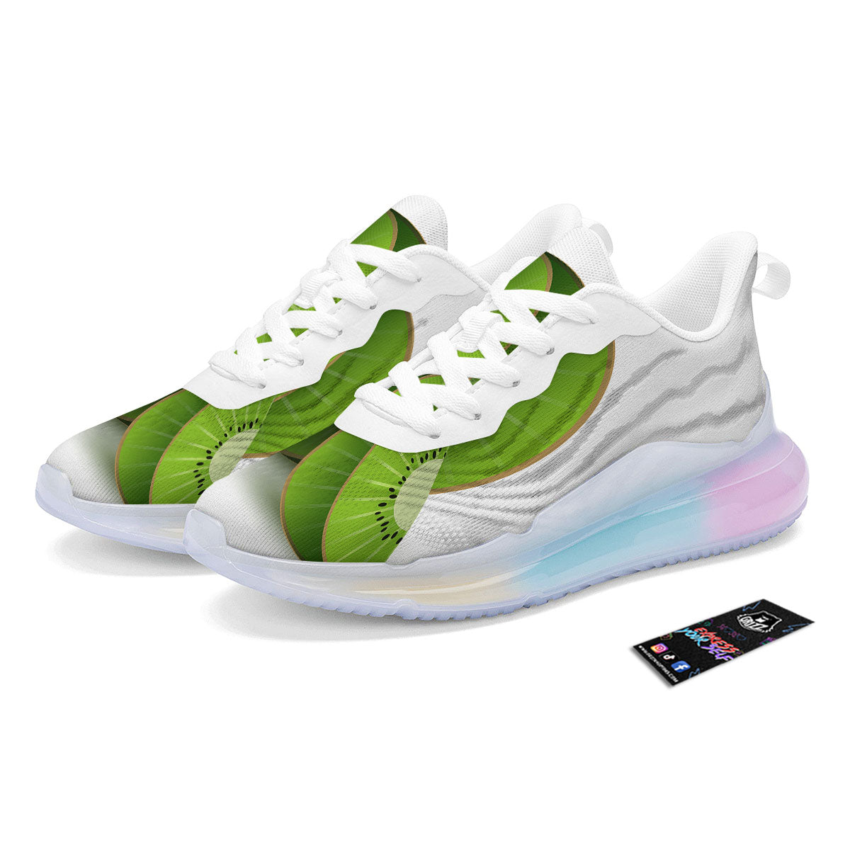 3D Kiwi Print Running Sneakers-grizzshop