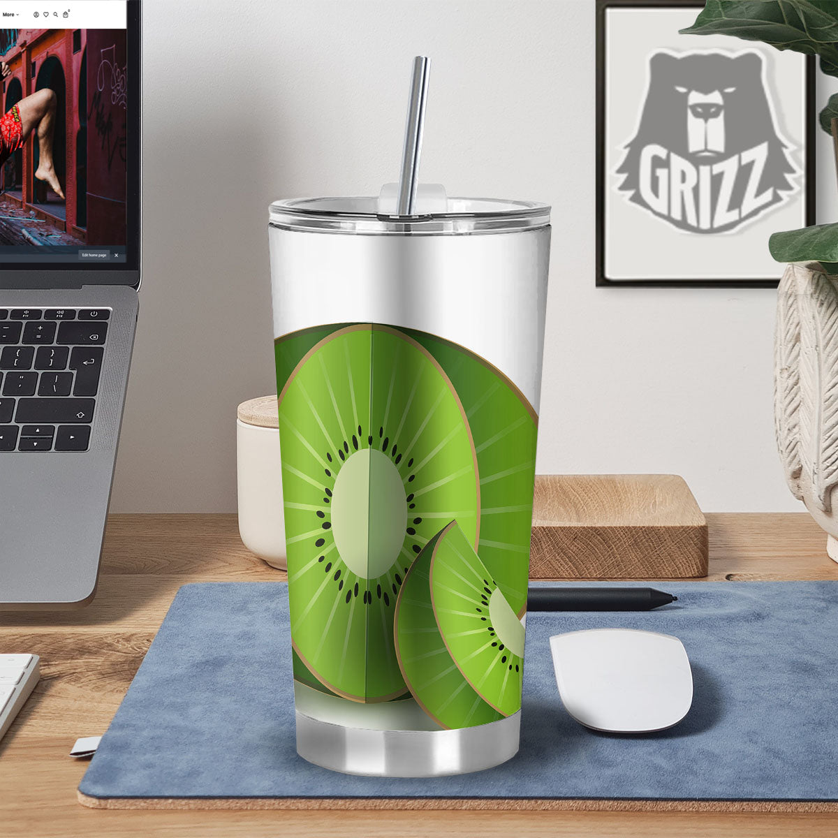 3D Kiwi Print Tumbler-grizzshop