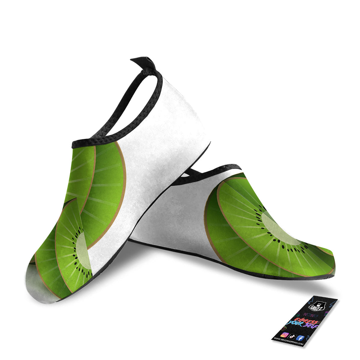 3D Kiwi Print Water Shoes-grizzshop