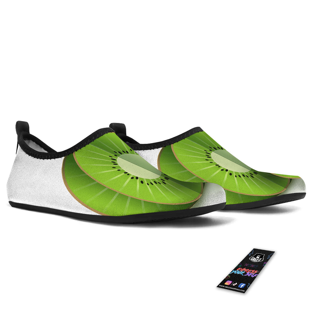 3D Kiwi Print Water Shoes-grizzshop