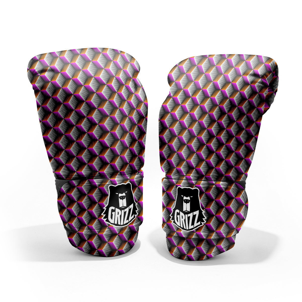 3D Rhombus Print Pattern Pro Boxing Glove
