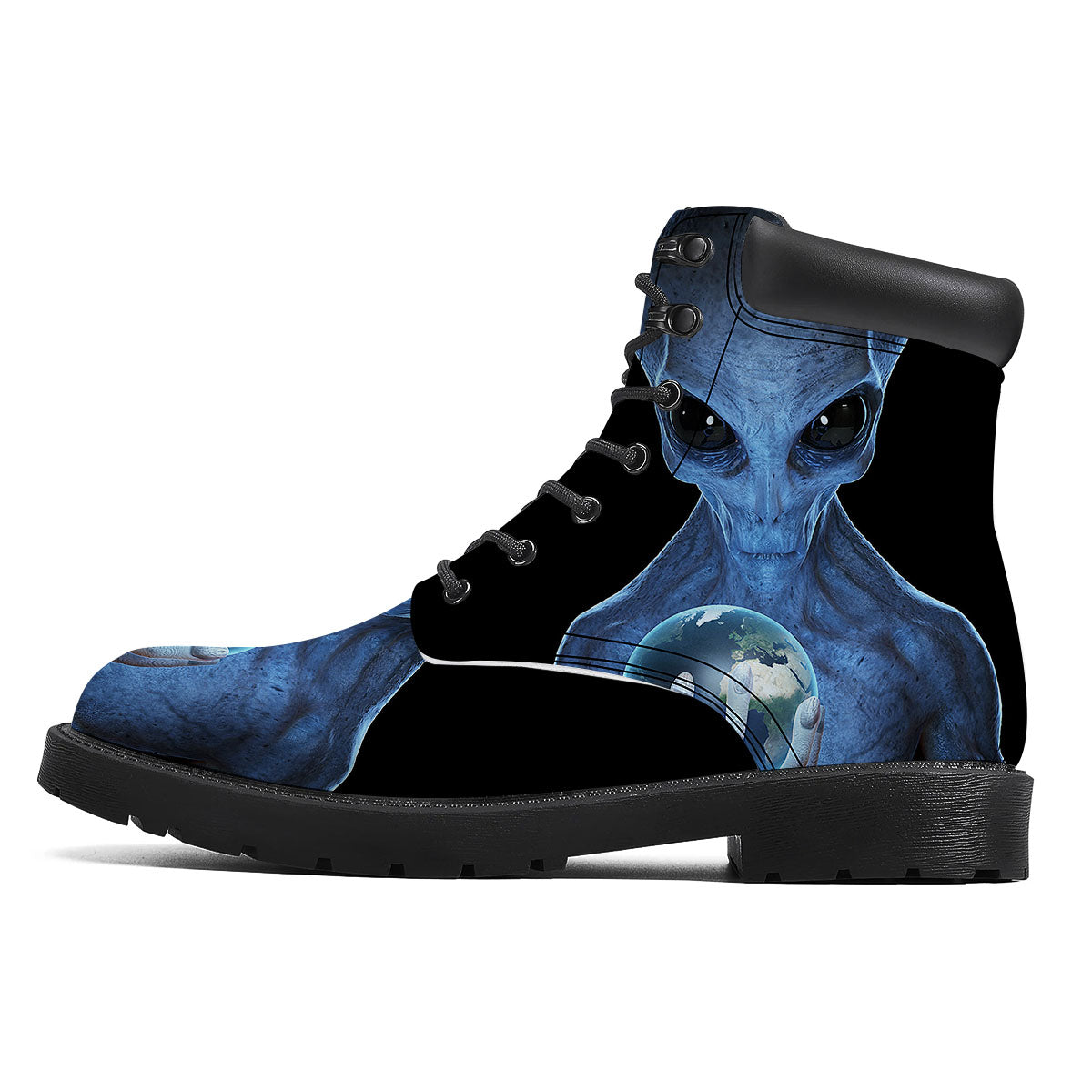 3D Scary Alien Grey Print Boots-grizzshop