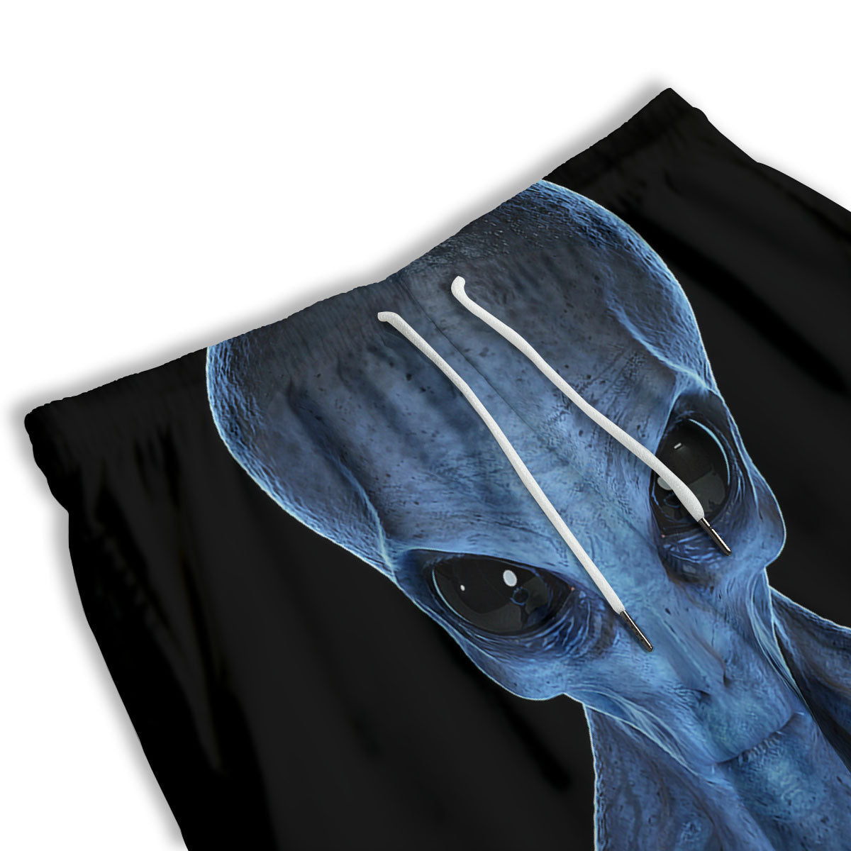 3D Scary Alien Grey Print Men's Athletic Shorts