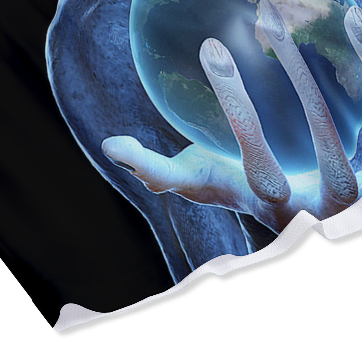 3D Scary Alien Grey Print Mesh Shorts