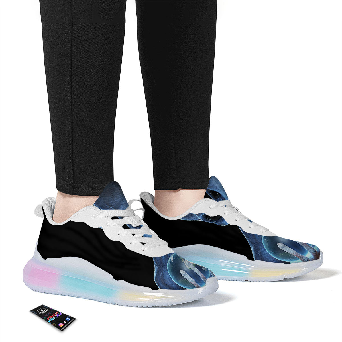 3D Scary Alien Grey Print Running Sneakers-grizzshop