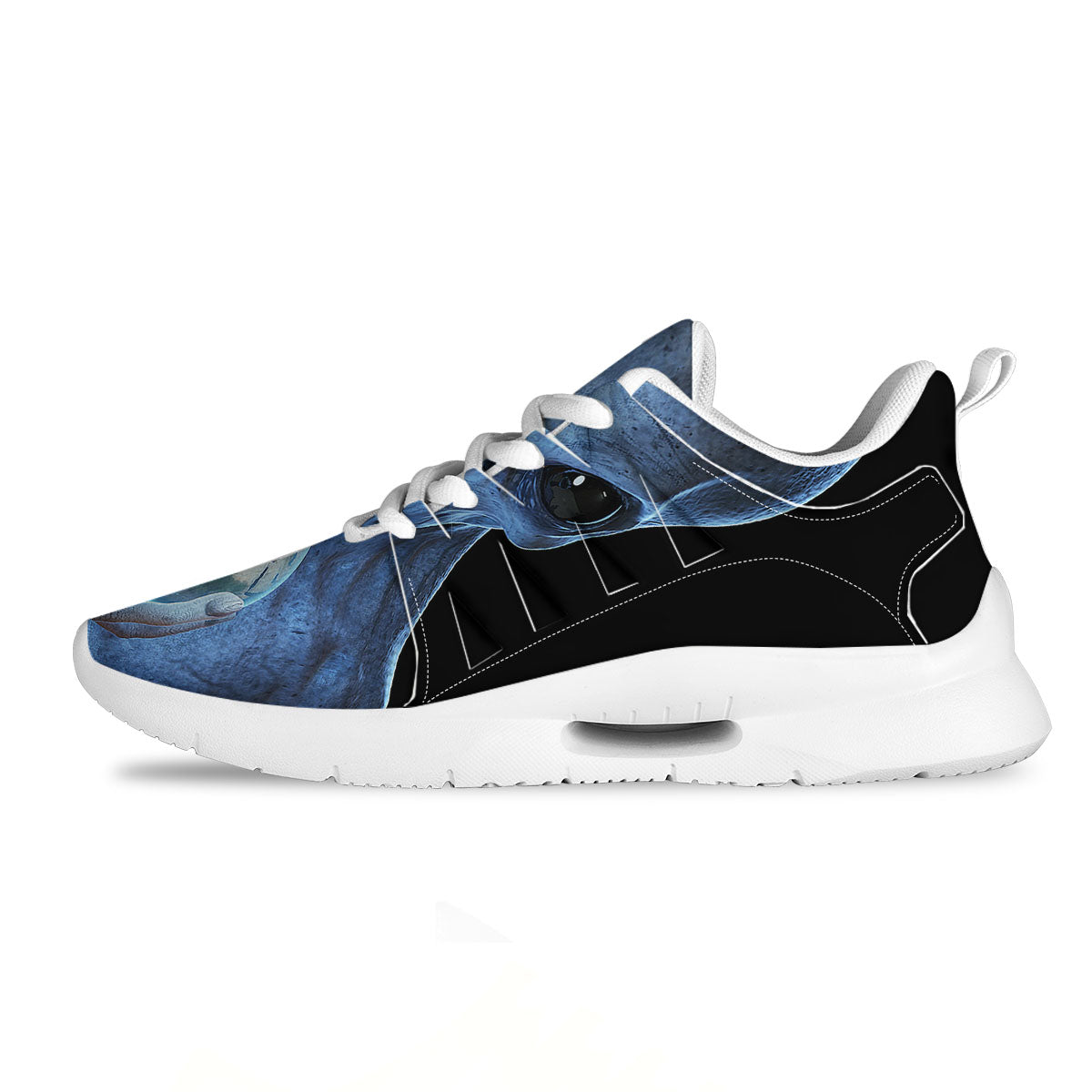 3D Scary Alien Grey Print Tennis Shoes-grizzshop
