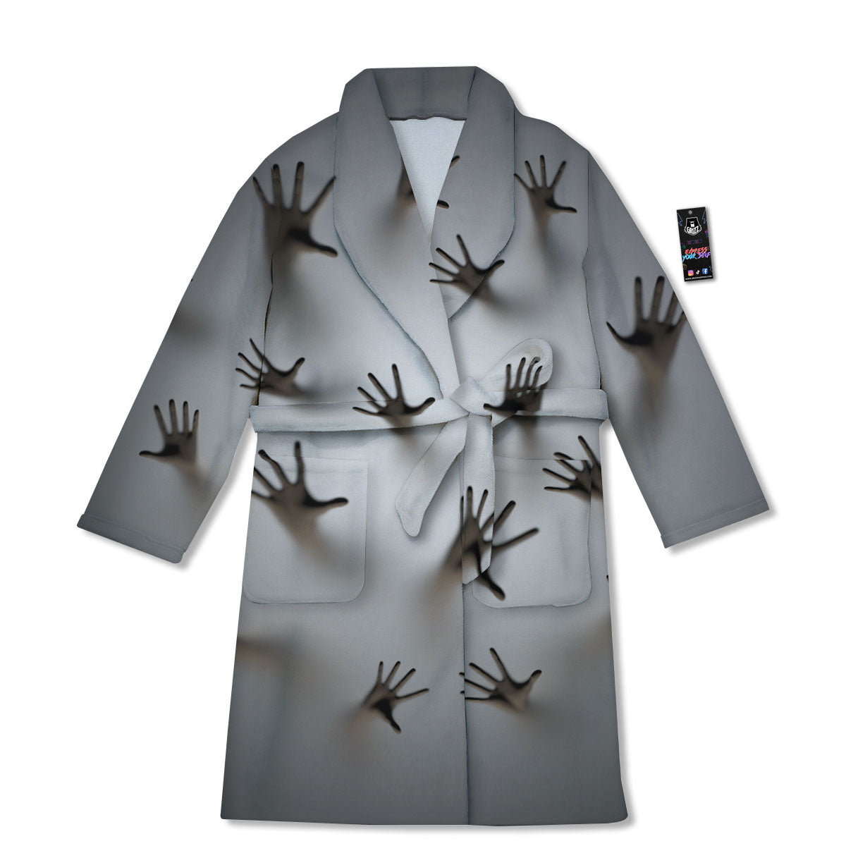 3D Scary Ghost Print Bathrobe-grizzshop