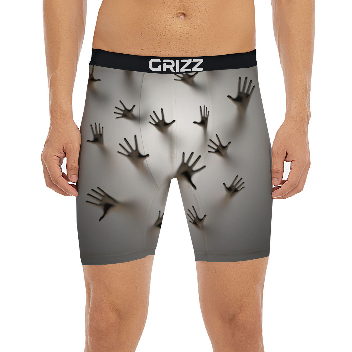 3D Scary Ghost Print Boxer Briefs-grizzshop