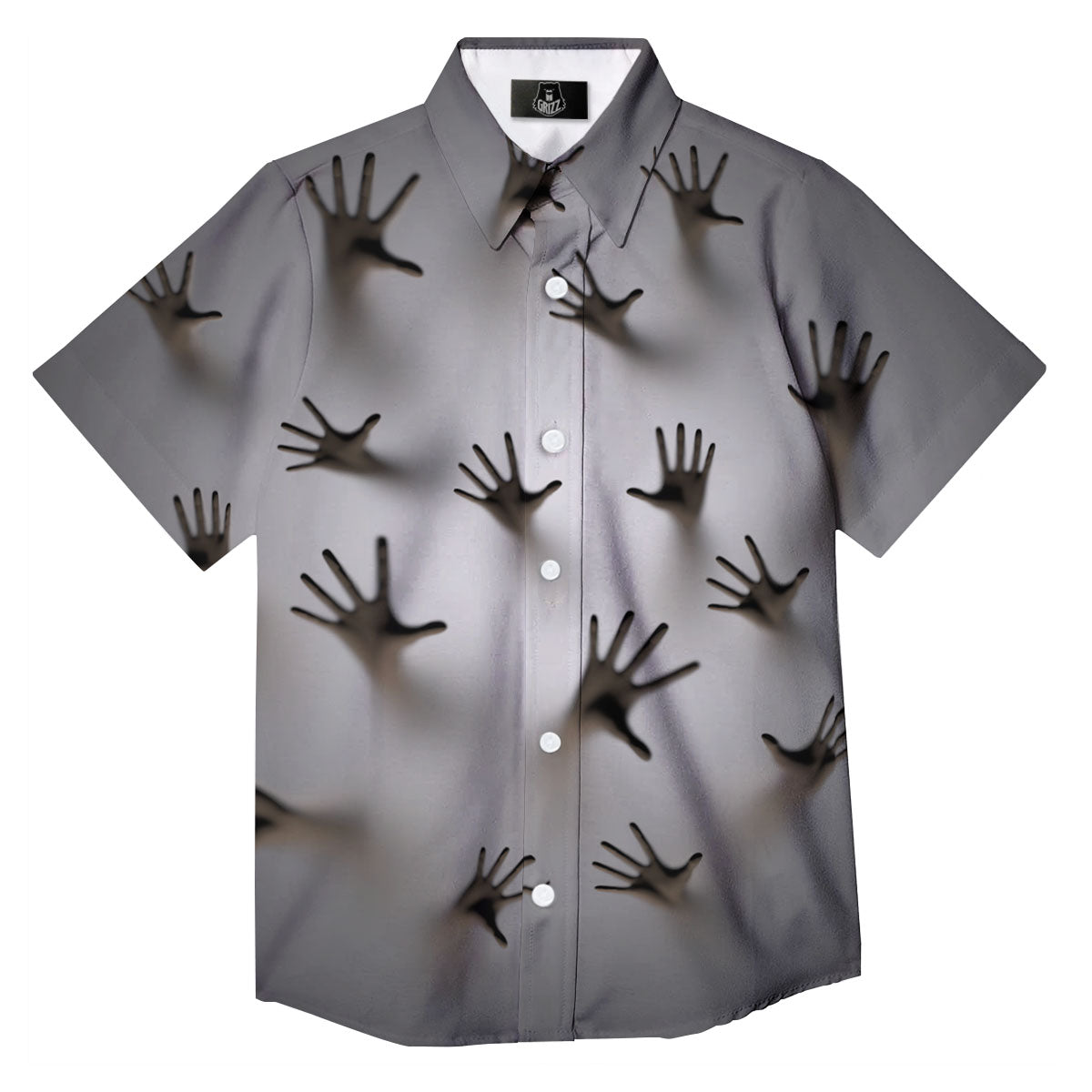 3D Scary Ghost Print Button Up Shirt-grizzshop