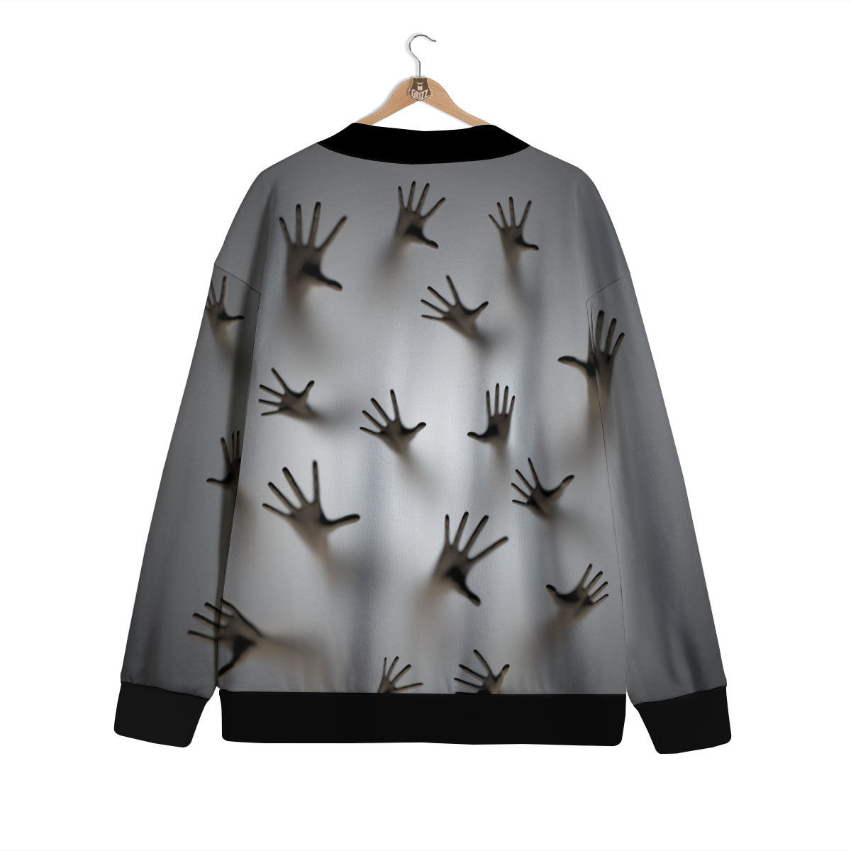 3D Scary Ghost Print Cardigan-grizzshop